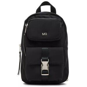 Madden Girl black polyester small sling backpack NWT